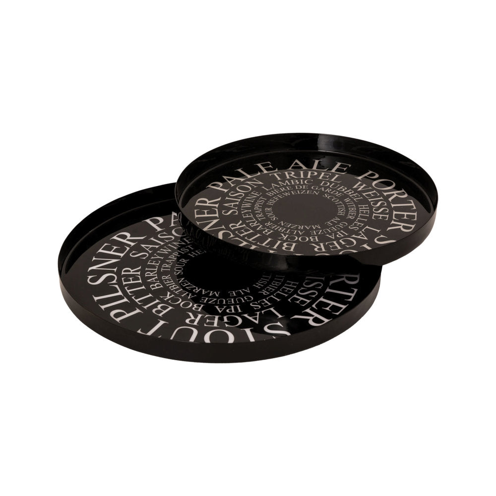 Beer Style Enamel Trays (set Of 2)